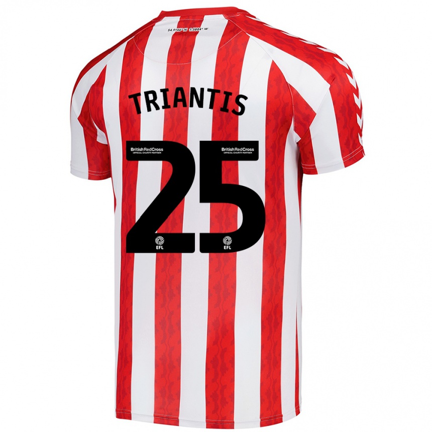 Kids Football Nectarios Triantis #25 Red White Home Jersey 2024/25 T-Shirt Za