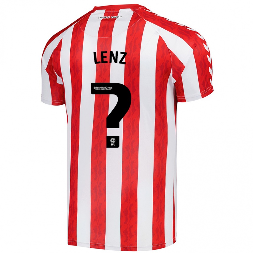 Kids Football Elias Lenz #0 Red White Home Jersey 2024/25 T-Shirt Za