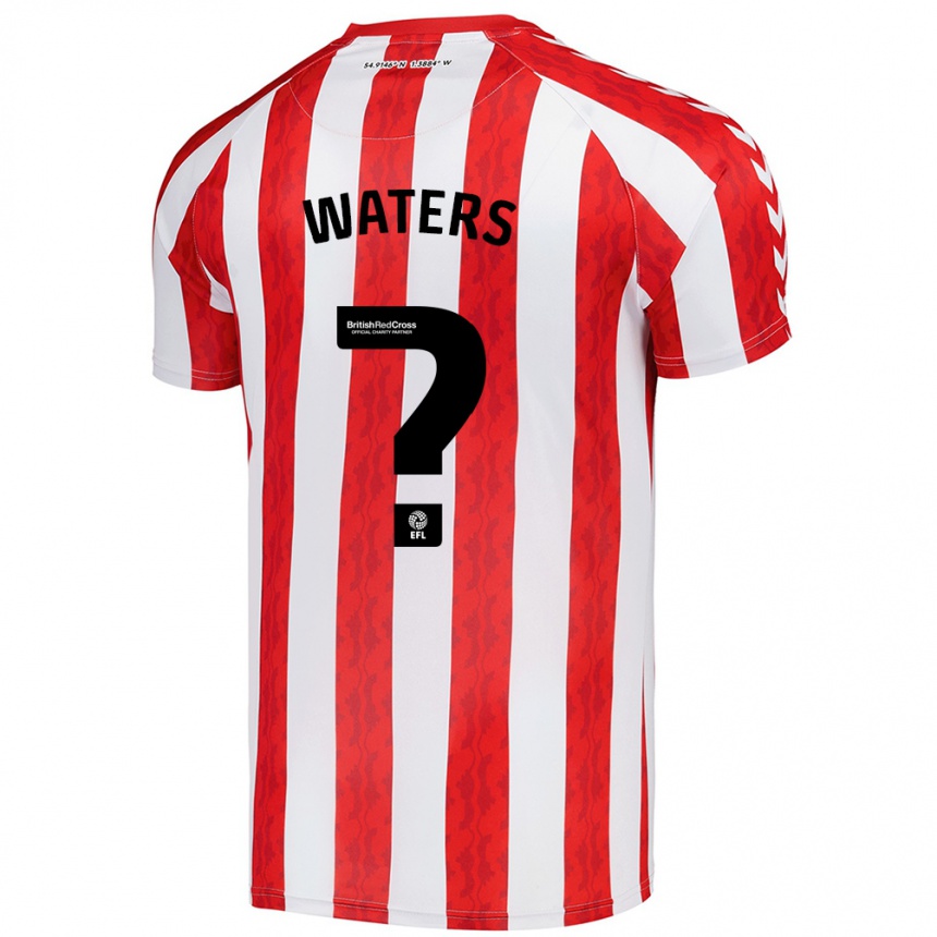 Kids Football Jake Waters #0 Red White Home Jersey 2024/25 T-Shirt Za