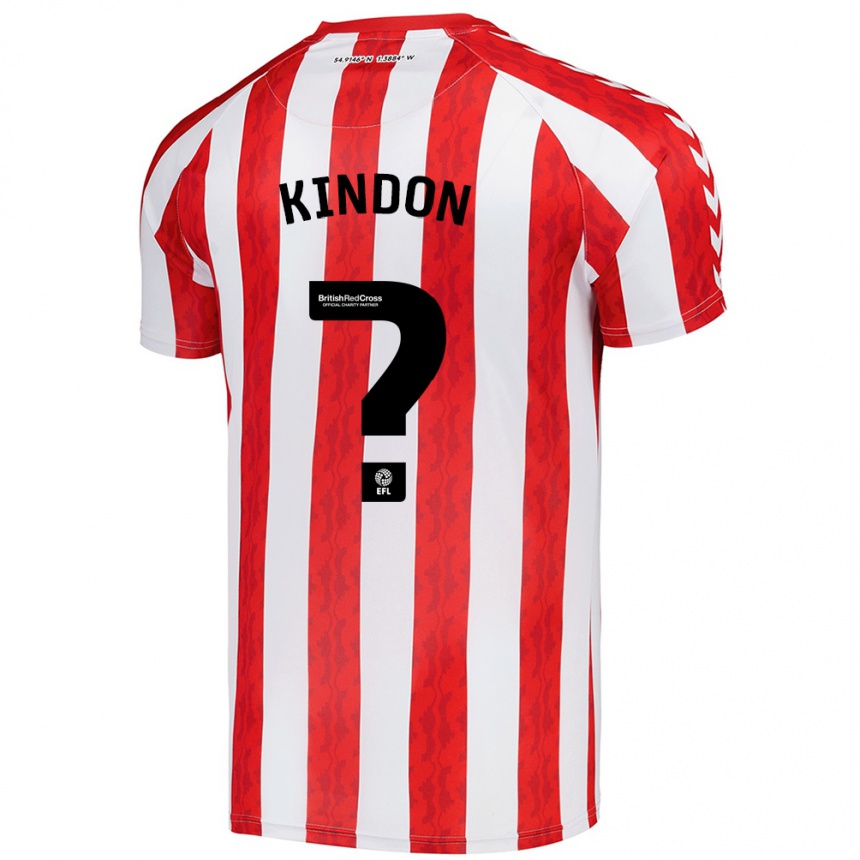 Kids Football Ben Kindon #0 Red White Home Jersey 2024/25 T-Shirt Za