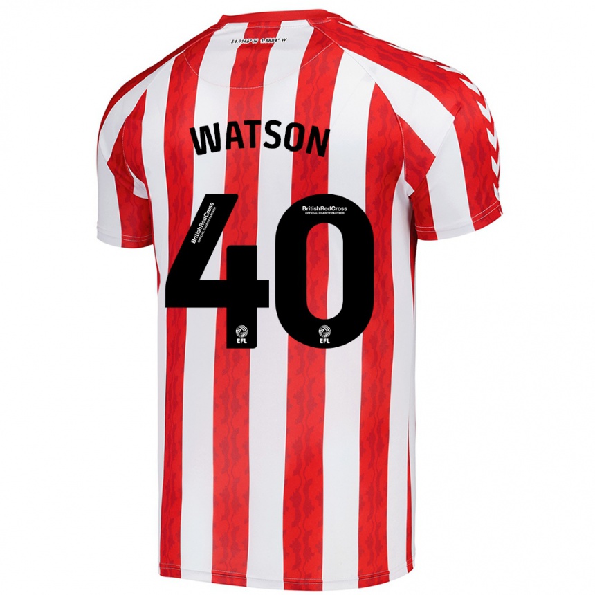 Kids Football Tom Watson #40 Red White Home Jersey 2024/25 T-Shirt Za