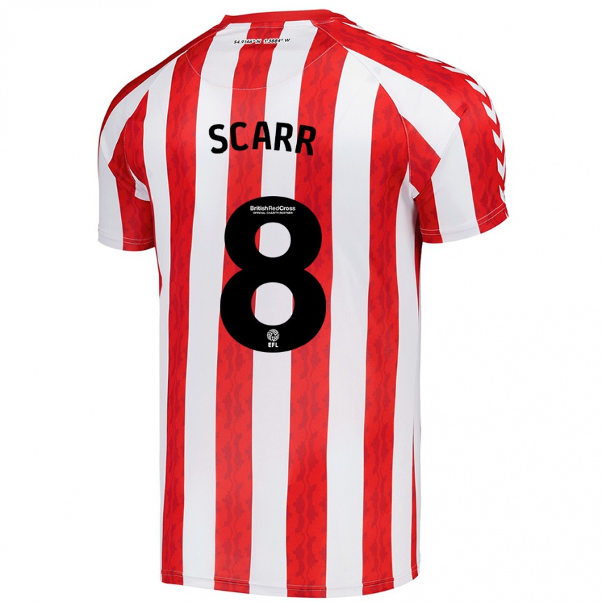 Kids Football Emily Scarr #8 Red White Home Jersey 2024/25 T-Shirt Za