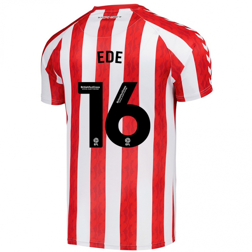 Kids Football Grace Ede #16 Red White Home Jersey 2024/25 T-Shirt Za