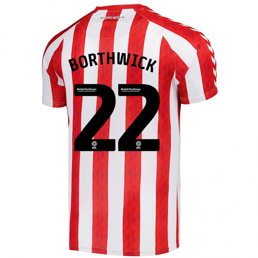 Kids Football Megan Borthwick #22 Red White Home Jersey 2024/25 T-Shirt Za