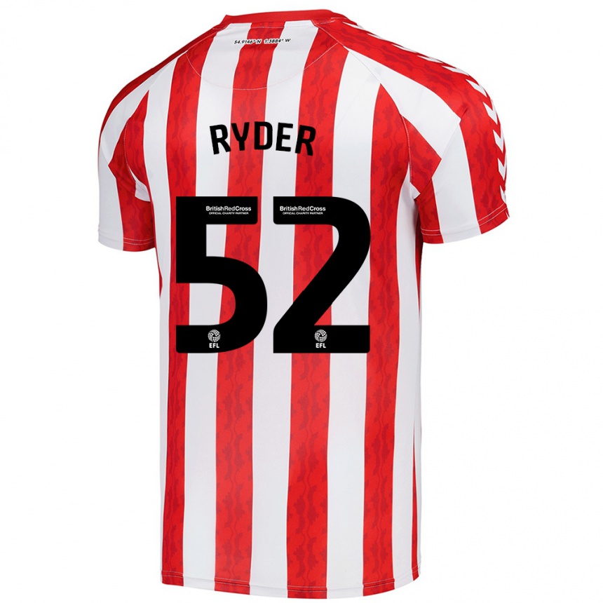 Kids Football Joe Ryder #52 Red White Home Jersey 2024/25 T-Shirt Za