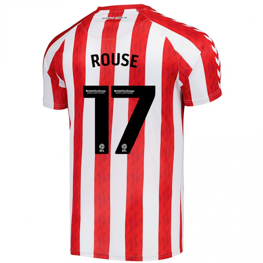 Kids Football Mollie Rouse #17 Red White Home Jersey 2024/25 T-Shirt Za