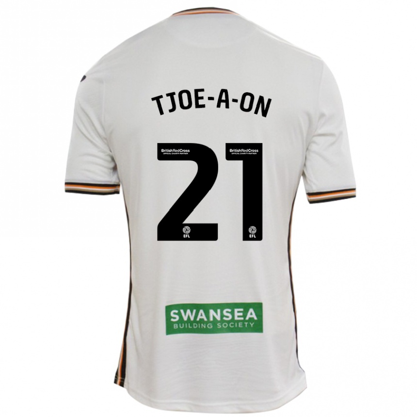 Kids Football Nathan Tjoe-A-On #21 White Home Jersey 2024/25 T-Shirt Za