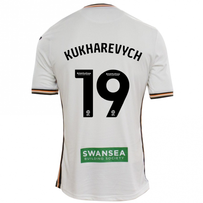 Kids Football Mykola Kukharevych #19 White Home Jersey 2024/25 T-Shirt Za