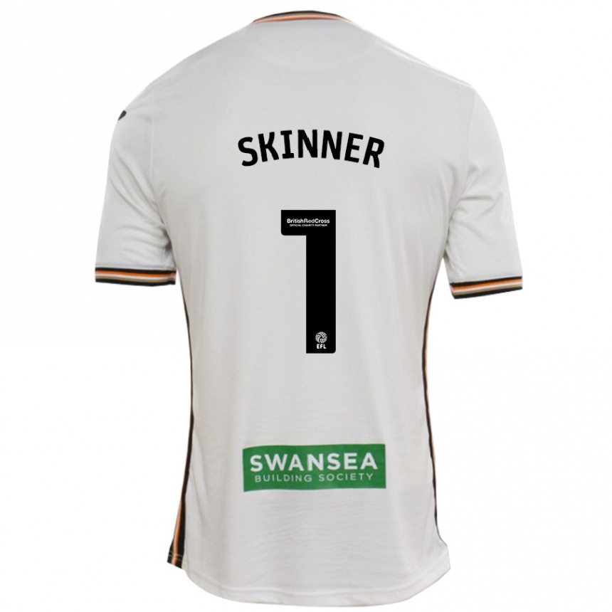 Kids Football Claire Skinner #1 White Home Jersey 2024/25 T-Shirt Za