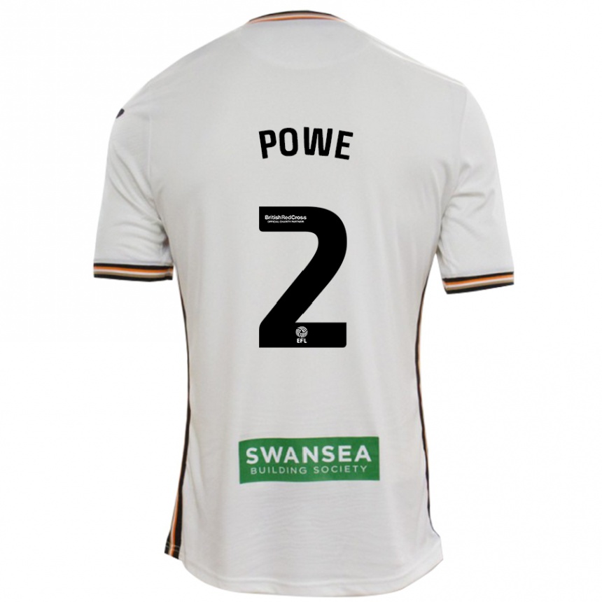 Kids Football Alicia Powe #2 White Home Jersey 2024/25 T-Shirt Za