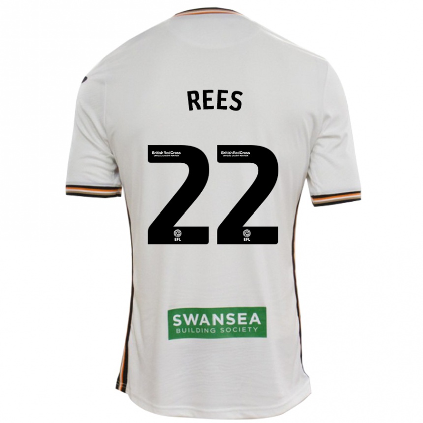 Kids Football Nia Rees #22 White Home Jersey 2024/25 T-Shirt Za