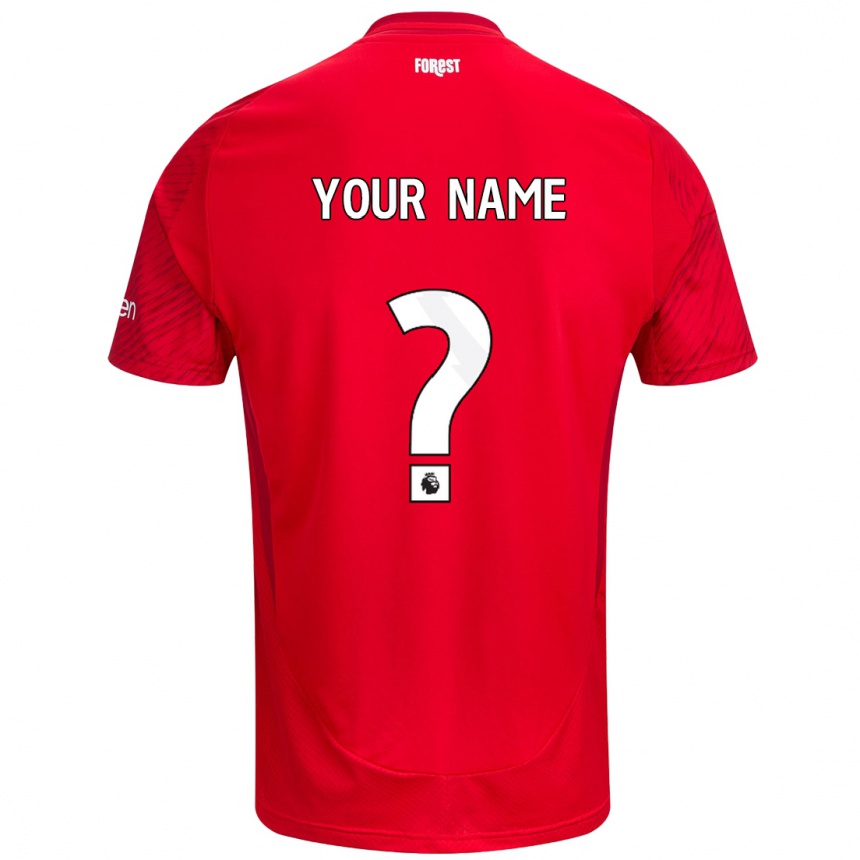 Kids Football Your Name #0 Red White Home Jersey 2024/25 T-Shirt Za