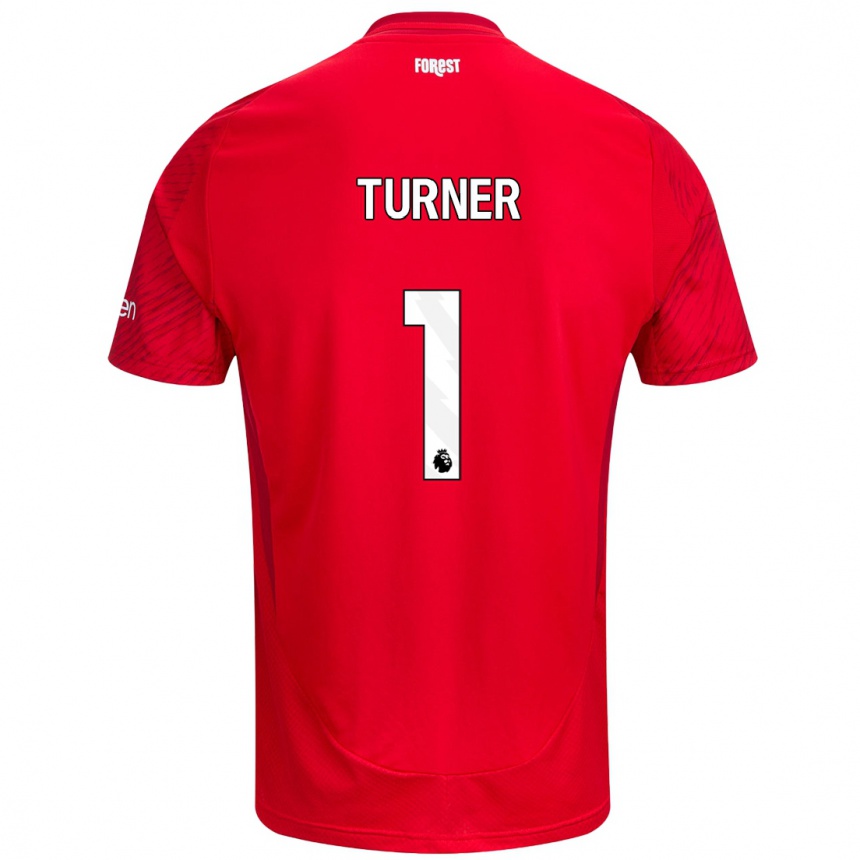 Kids Football Matt Turner #1 Red White Home Jersey 2024/25 T-Shirt Za