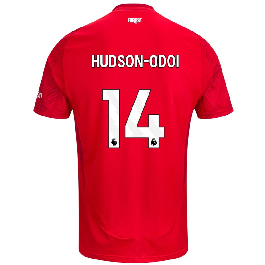 Kids Football Callum Hudson-Odoi #14 Red White Home Jersey 2024/25 T-Shirt Za