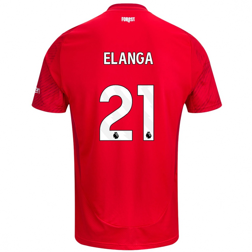 Kids Football Anthony Elanga #21 Red White Home Jersey 2024/25 T-Shirt Za