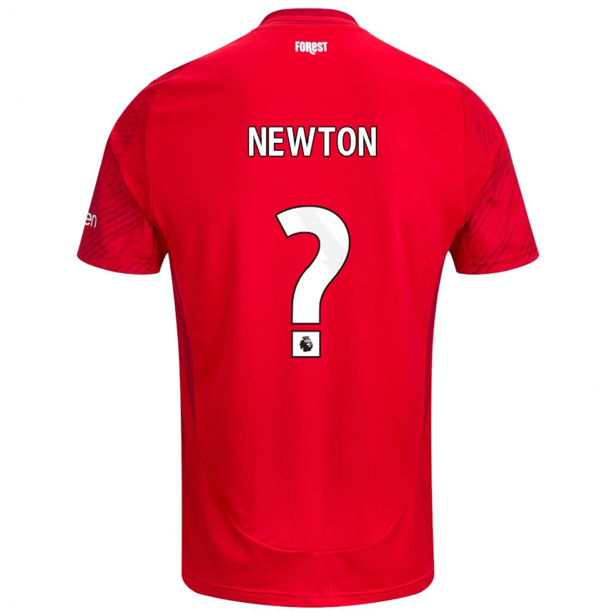 Kids Football Jamie Newton #0 Red White Home Jersey 2024/25 T-Shirt Za