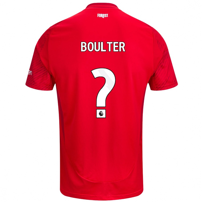 Kids Football Evan Boulter #0 Red White Home Jersey 2024/25 T-Shirt Za