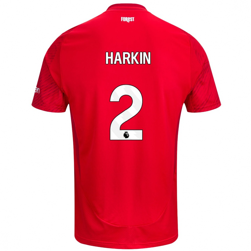 Kids Football Lyndsey Harkin #2 Red White Home Jersey 2024/25 T-Shirt Za