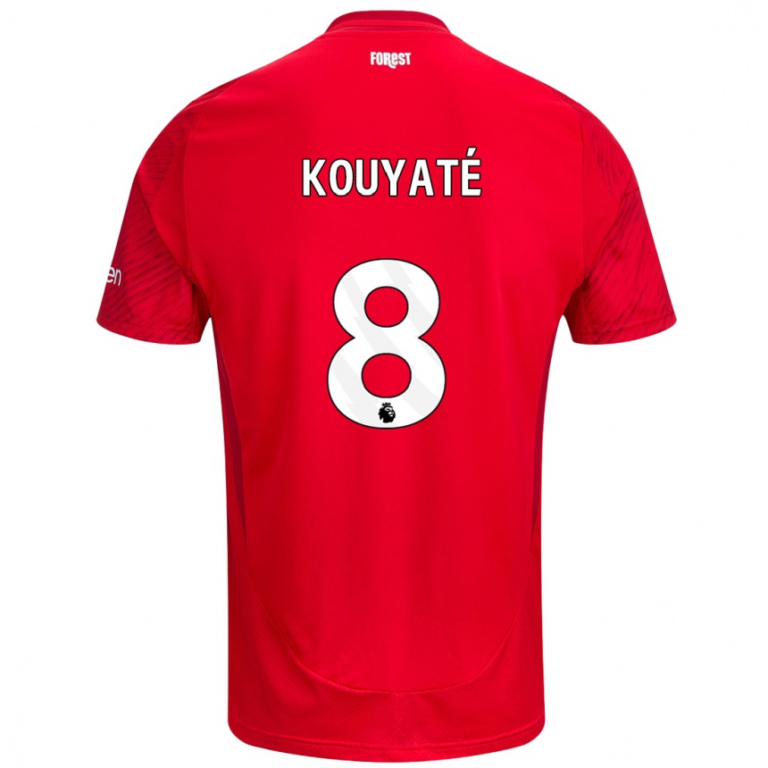 Kids Football Cheikhou Kouyaté #8 Red White Home Jersey 2024/25 T-Shirt Za