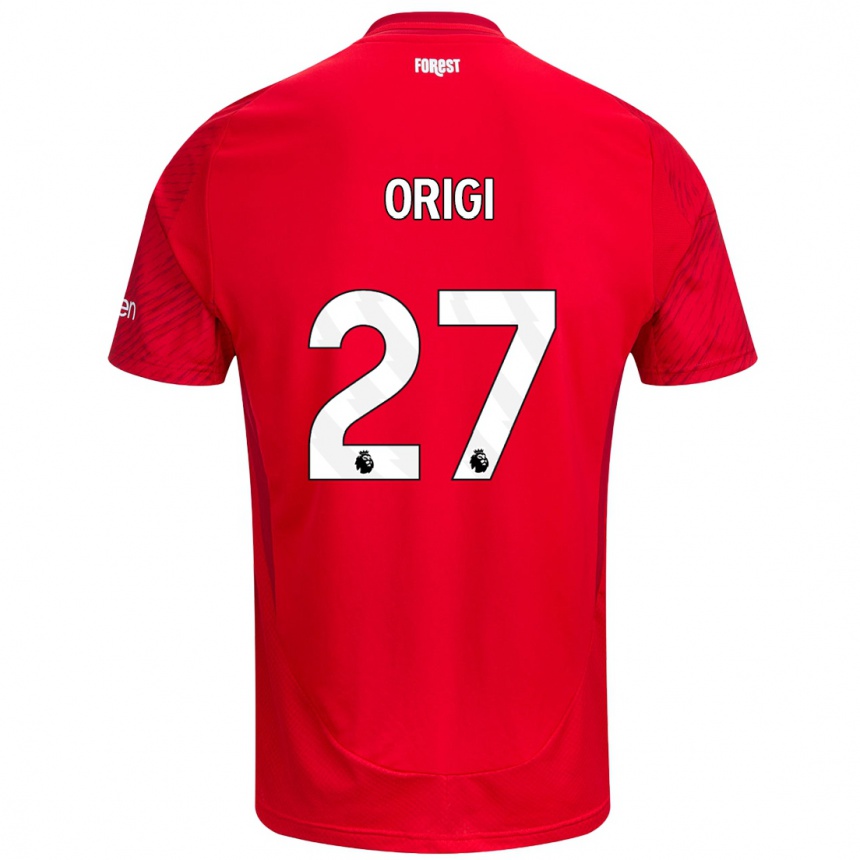 Kids Football Divock Origi #27 Red White Home Jersey 2024/25 T-Shirt Za