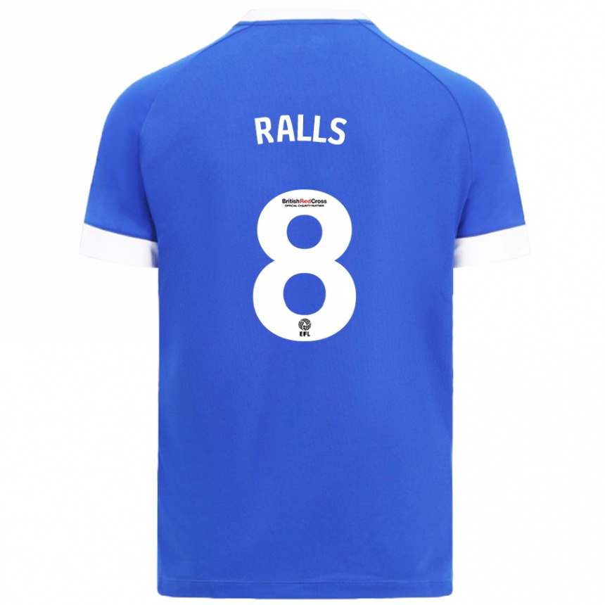 Kids Football Joe Ralls #8 Sky Blue Home Jersey 2024/25 T-Shirt Za