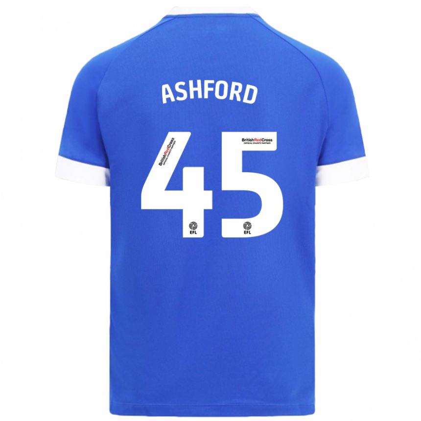 Kids Football Cian Ashford #45 Sky Blue Home Jersey 2024/25 T-Shirt Za