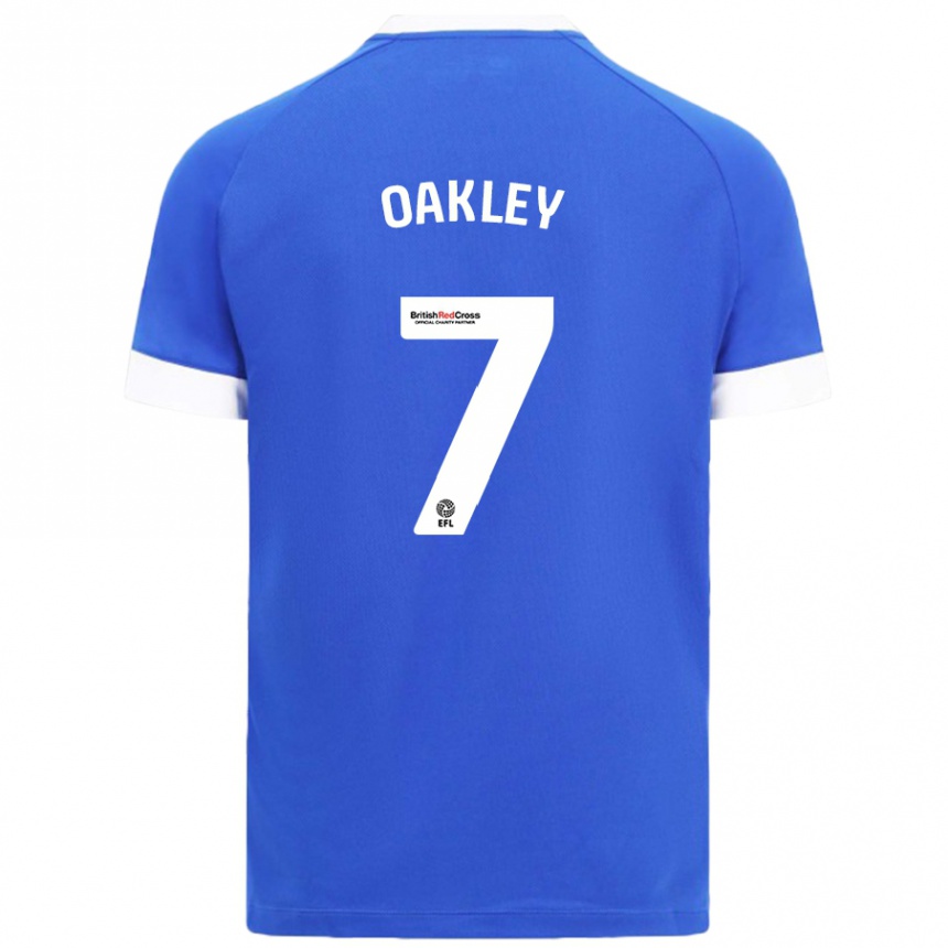 Kids Football Rhianne Oakley #7 Sky Blue Home Jersey 2024/25 T-Shirt Za