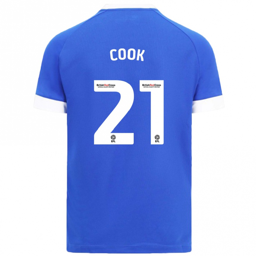 Kids Football Mikayla Cook #21 Sky Blue Home Jersey 2024/25 T-Shirt Za