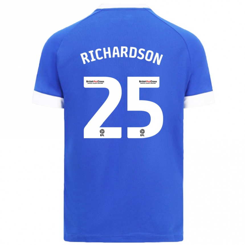 Kids Football Tija Richardson #25 Sky Blue Home Jersey 2024/25 T-Shirt Za