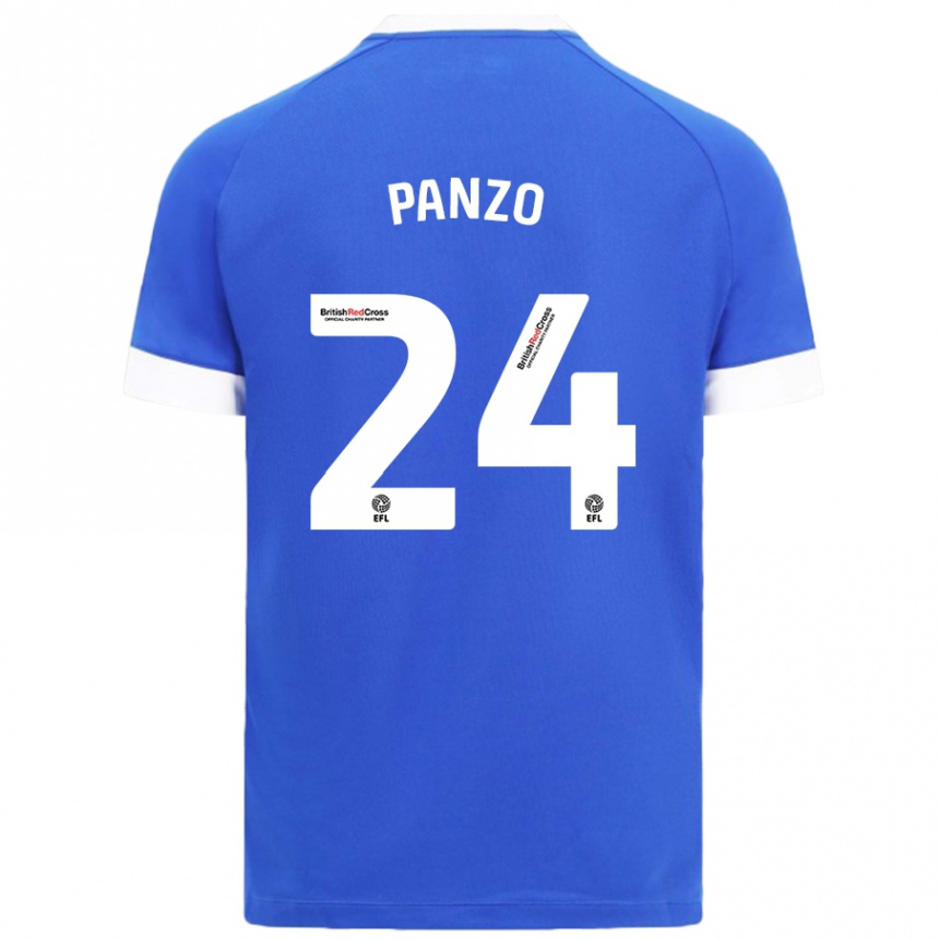 Kids Football Jonathan Panzo #24 Sky Blue Home Jersey 2024/25 T-Shirt Za