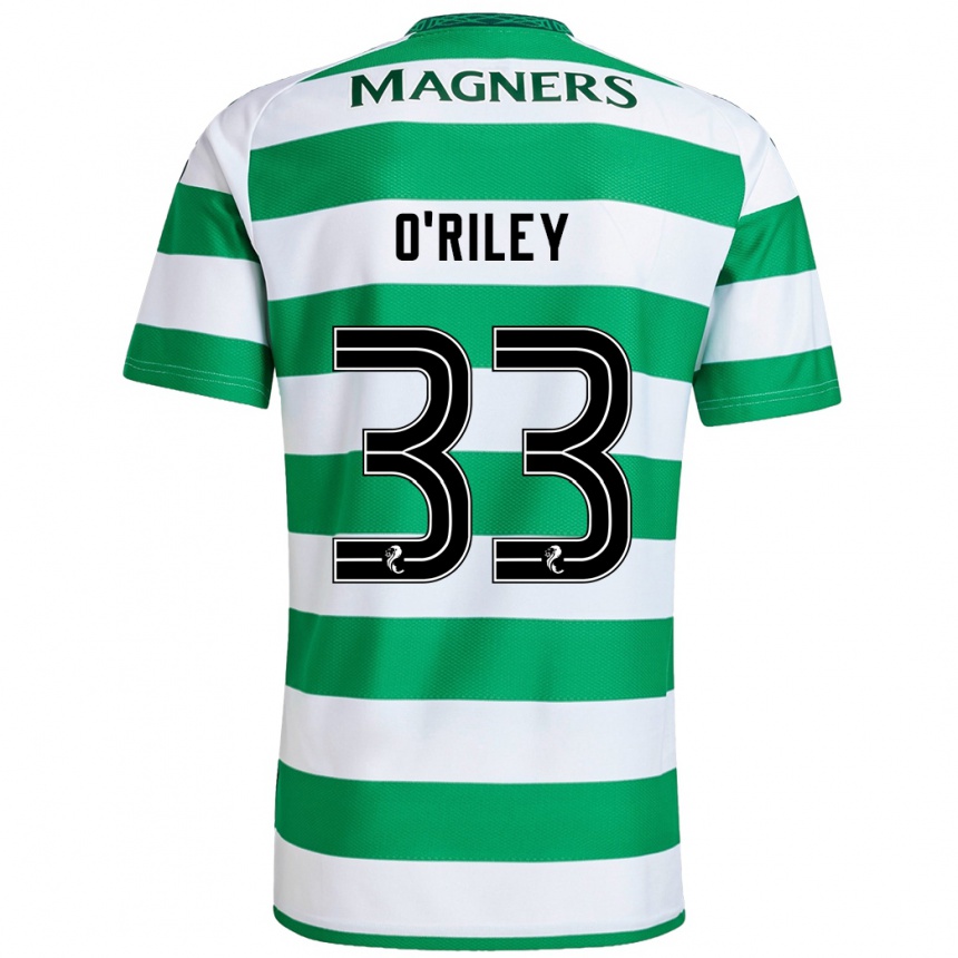 Kids Football Matt O'riley #33 Green White Home Jersey 2024/25 T-Shirt Za