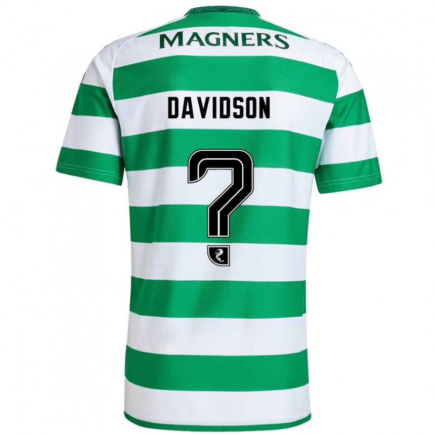 Kids Football Alasdair Davidson #0 Green White Home Jersey 2024/25 T-Shirt Za