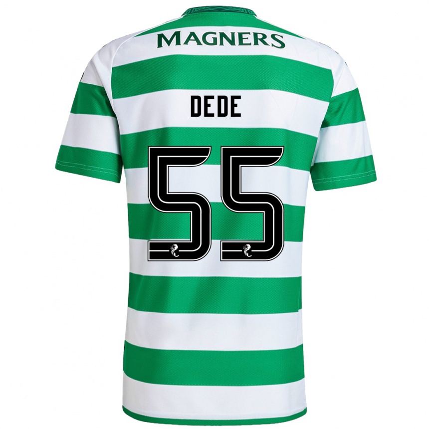 Kids Football Josh Dede #55 Green White Home Jersey 2024/25 T-Shirt Za