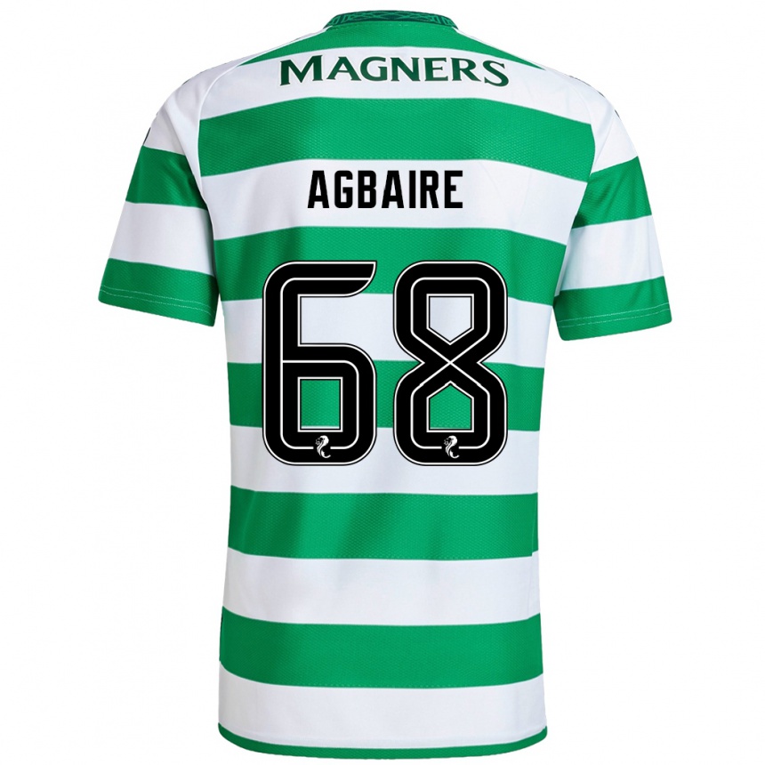 Kids Football Lenny Agbaire #68 Green White Home Jersey 2024/25 T-Shirt Za