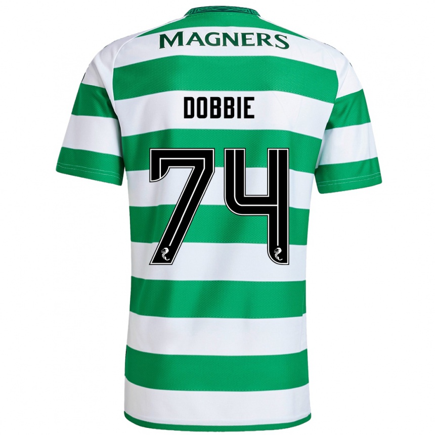 Kids Football Lewis Dobbie #74 Green White Home Jersey 2024/25 T-Shirt Za