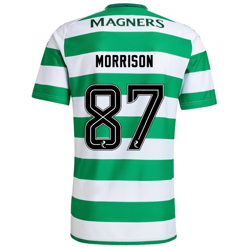 Kids Football Joe Morrison #87 Green White Home Jersey 2024/25 T-Shirt Za