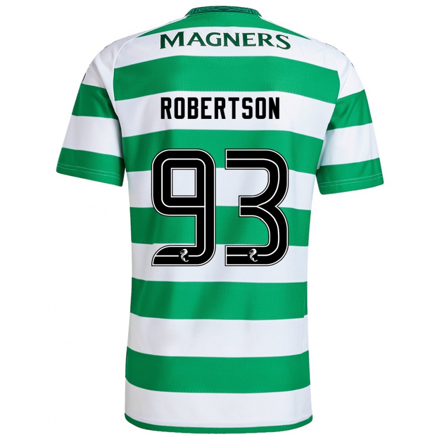 Kids Football Mitchell Robertson #93 Green White Home Jersey 2024/25 T-Shirt Za