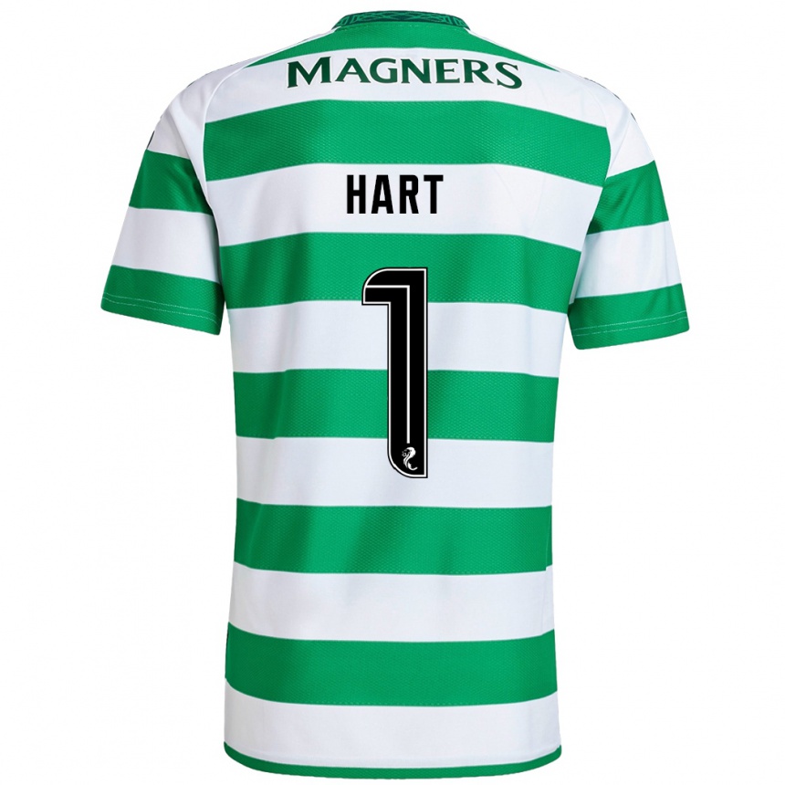 Kids Football Joe Hart #1 Green White Home Jersey 2024/25 T-Shirt Za