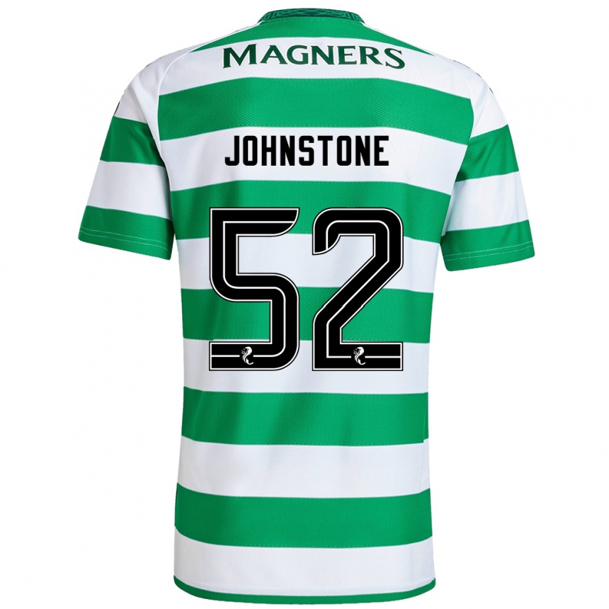 Kids Football Rachael Johnstone #52 Green White Home Jersey 2024/25 T-Shirt Za