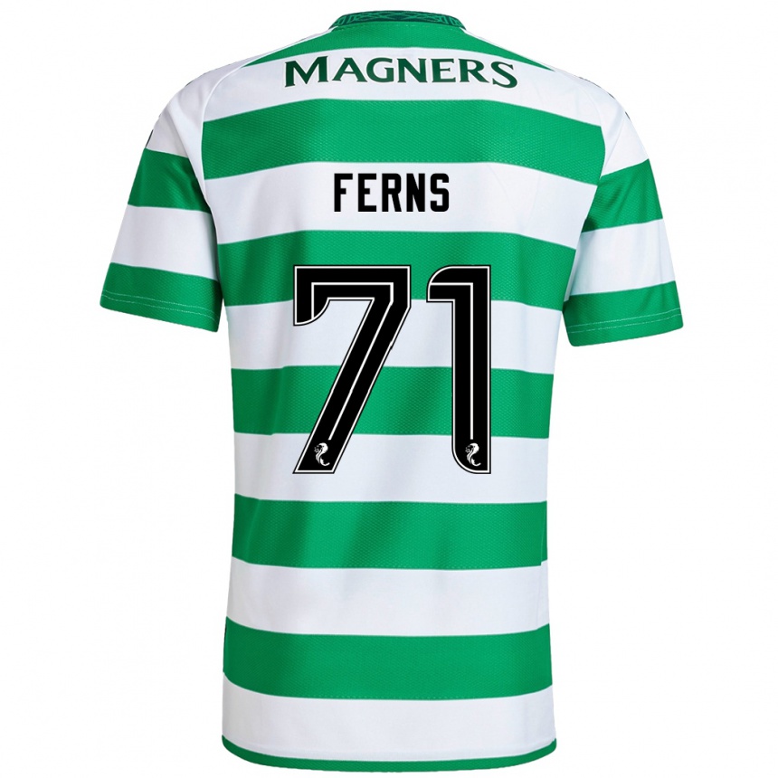 Kids Football Abbie Ferns #71 Green White Home Jersey 2024/25 T-Shirt Za