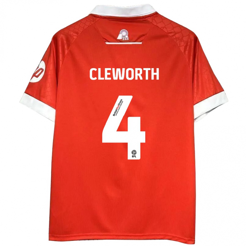 Kids Football Max Cleworth #4 Red White Home Jersey 2024/25 T-Shirt Za