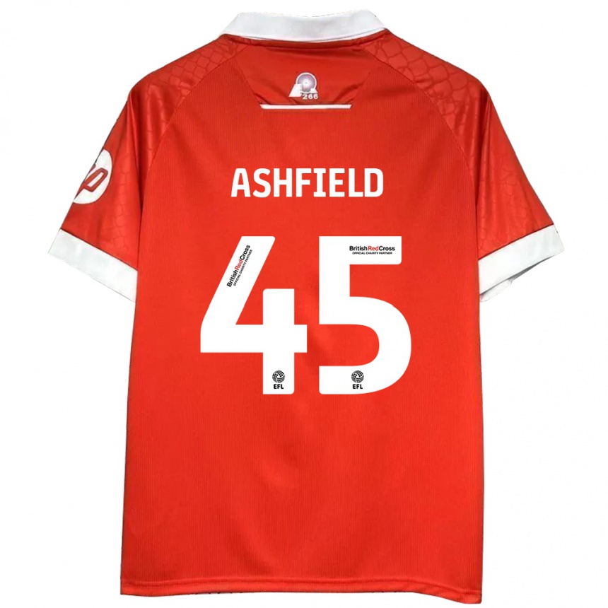 Kids Football Harry Ashfield #45 Red White Home Jersey 2024/25 T-Shirt Za