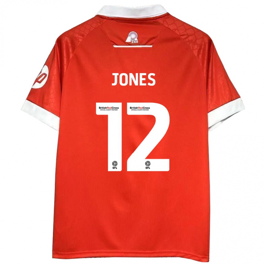 Kids Football Carra Jones #12 Red White Home Jersey 2024/25 T-Shirt Za