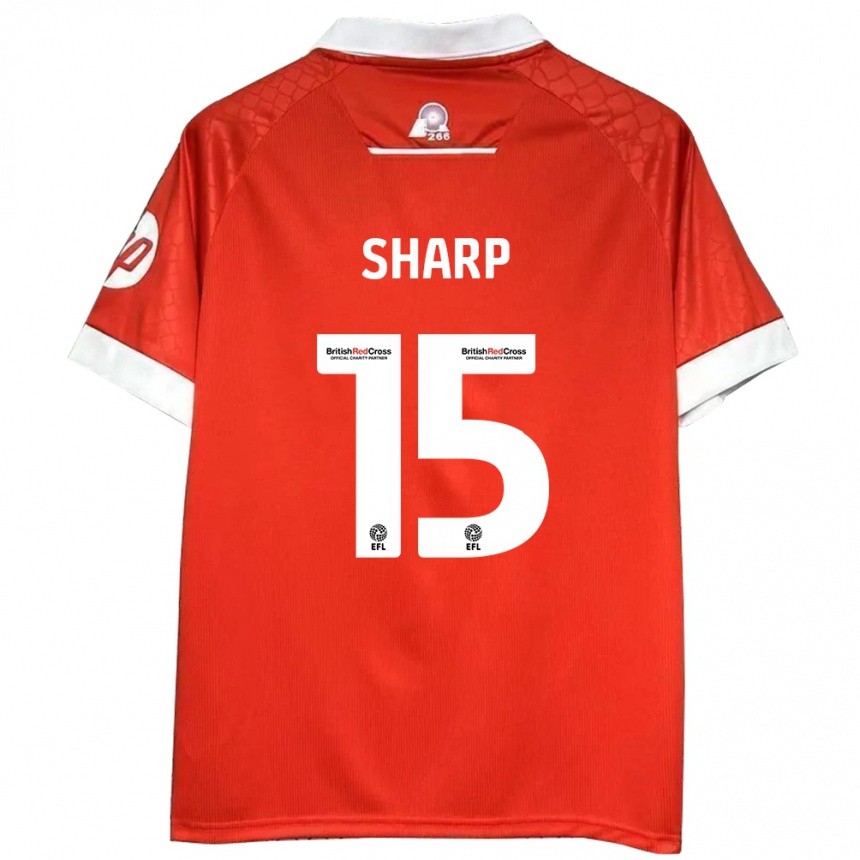 Kids Football Katie Sharp #15 Red White Home Jersey 2024/25 T-Shirt Za