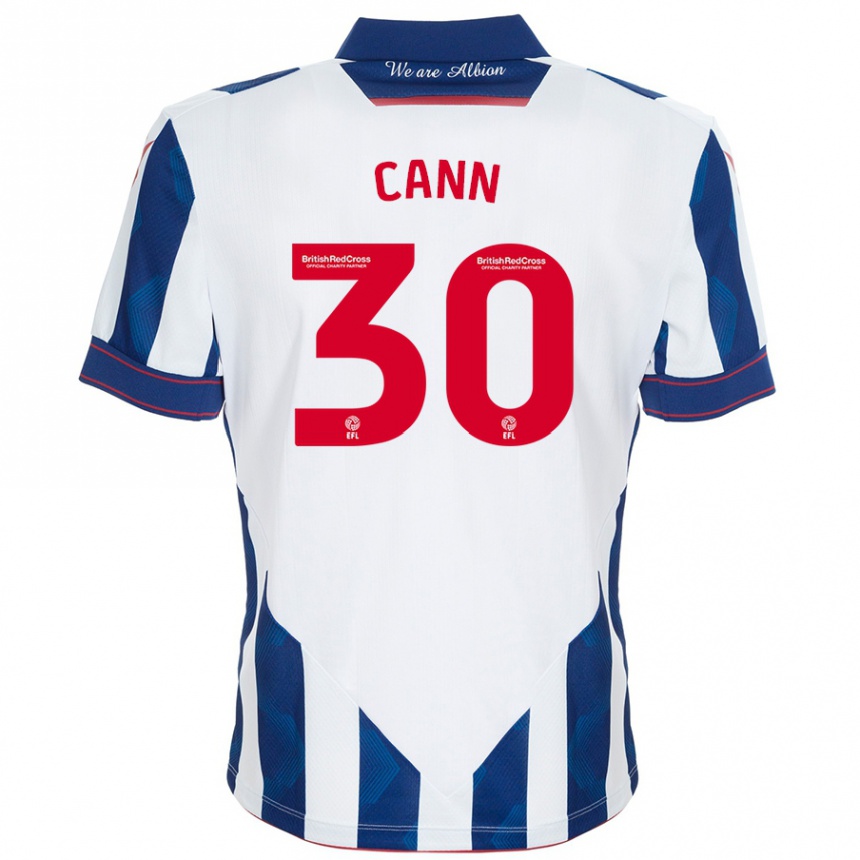 Kids Football Ted Cann #30 White Dark Blue Home Jersey 2024/25 T-Shirt Za