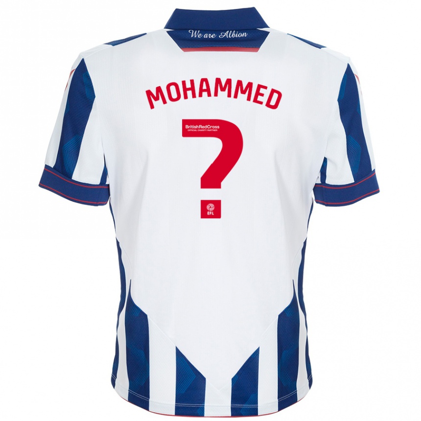 Kids Football Jamal Mohammed #0 White Dark Blue Home Jersey 2024/25 T-Shirt Za