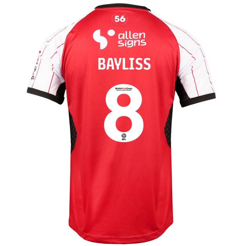 Kids Football Tom Bayliss #8 White Home Jersey 2024/25 T-Shirt Za