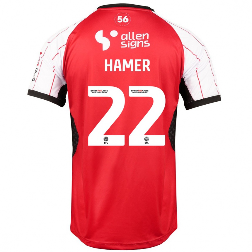 Kids Football Tom Hamer #22 White Home Jersey 2024/25 T-Shirt Za