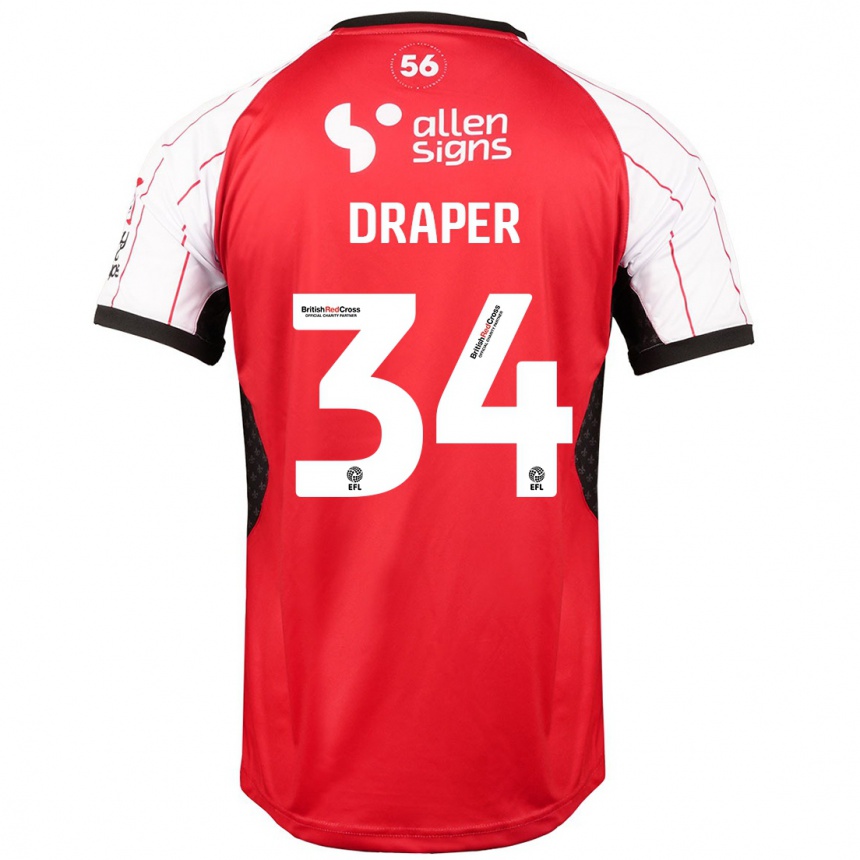 Kids Football Freddie Draper #34 White Home Jersey 2024/25 T-Shirt Za