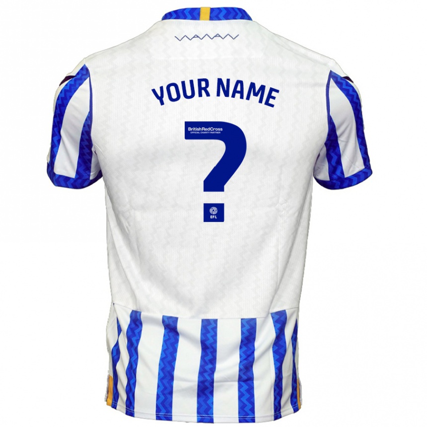 Kids Football Your Name #0 Blue White Home Jersey 2024/25 T-Shirt Za